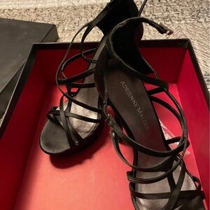 Adrienne Maloof Elegant Black Strappy Heels